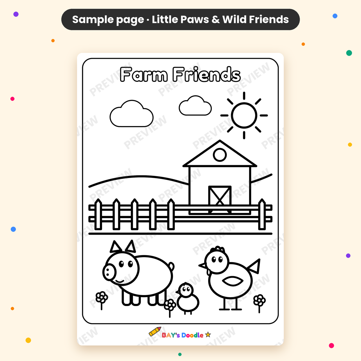 Little Paws & Wild Friends - My First Animal Coloring Book (Ages 3+)