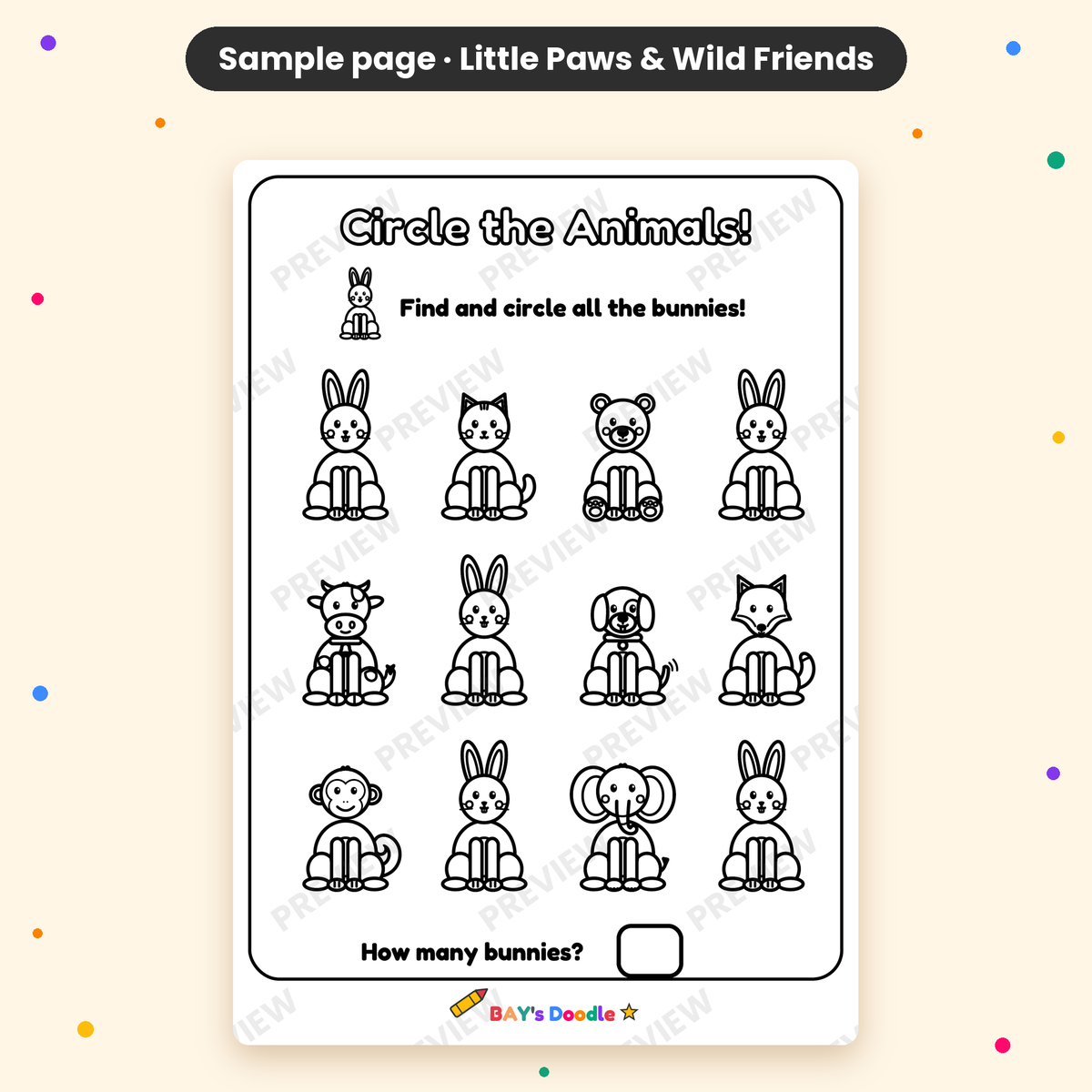 Little Paws & Wild Friends - My First Animal Coloring Book (Ages 3+)
