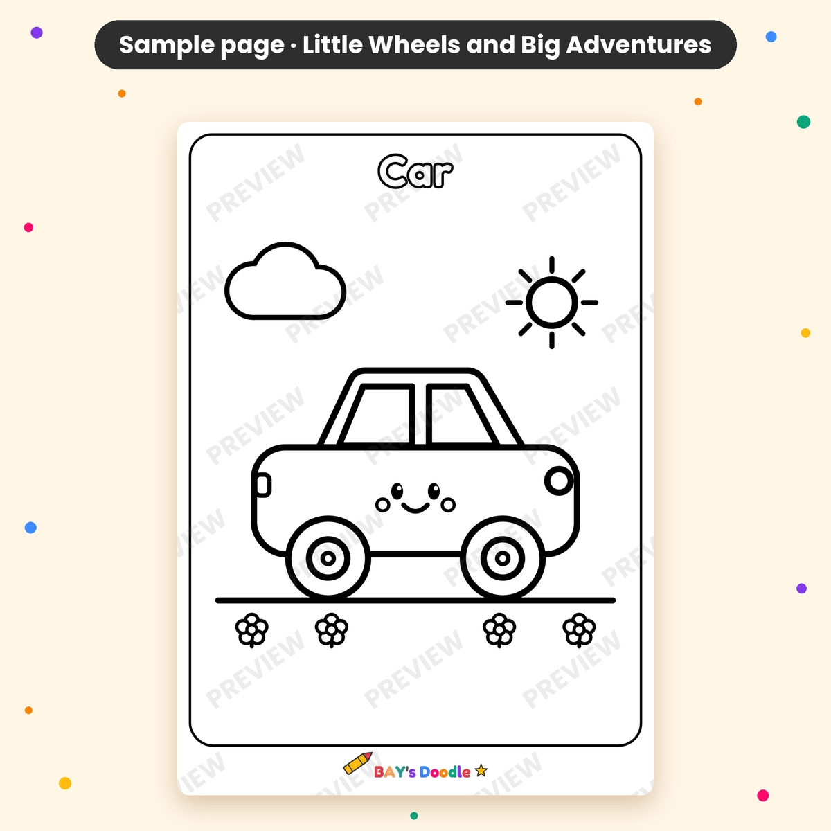 Little Wheels & Big Adventures – My First Vehicle Coloring Book (Ages 3+)