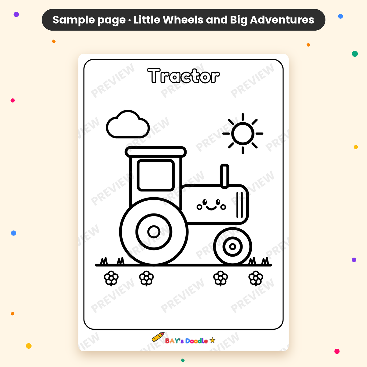Little Wheels & Big Adventures – My First Vehicle Coloring Book (Ages 3+)