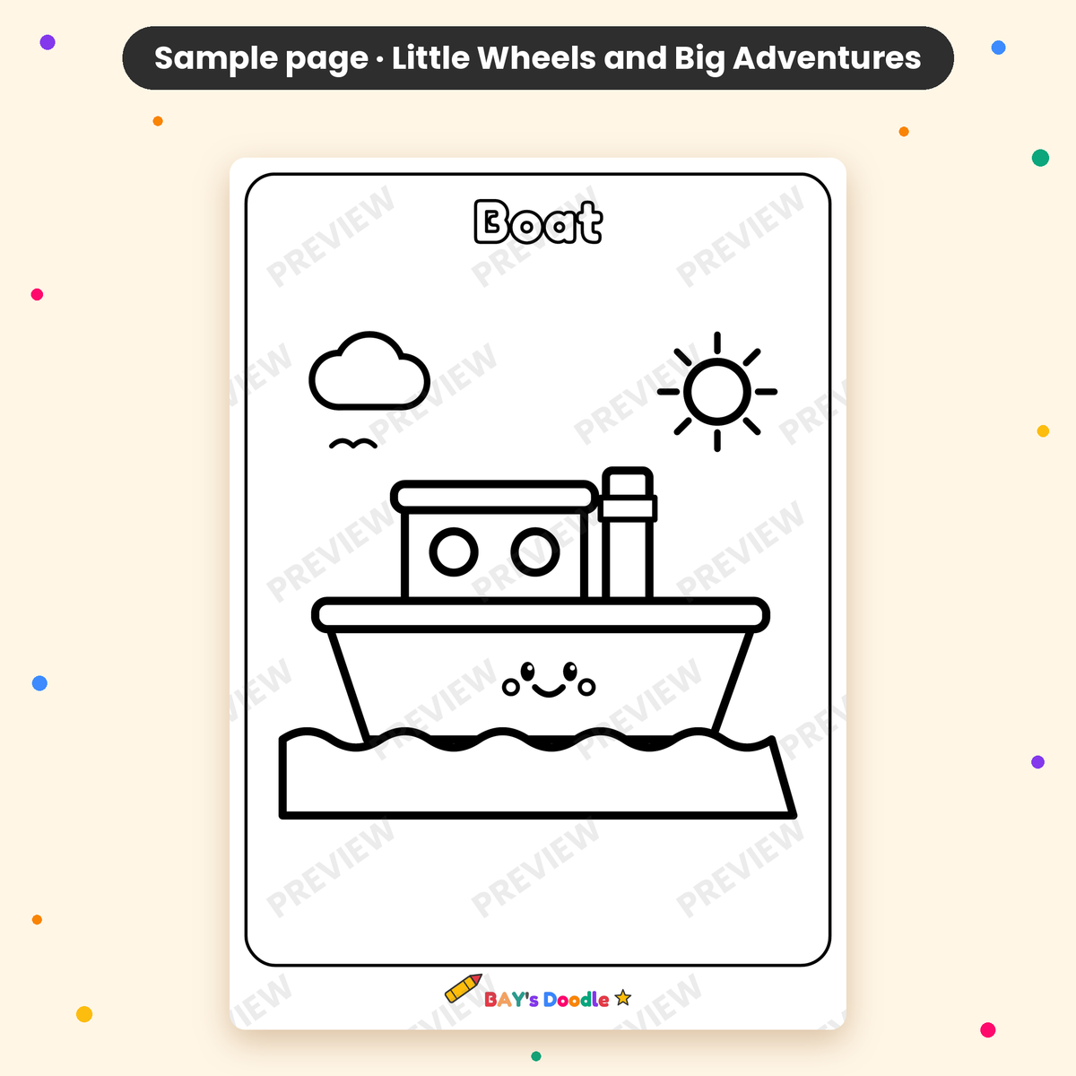 Little Wheels & Big Adventures – My First Vehicle Coloring Book (Ages 3+)