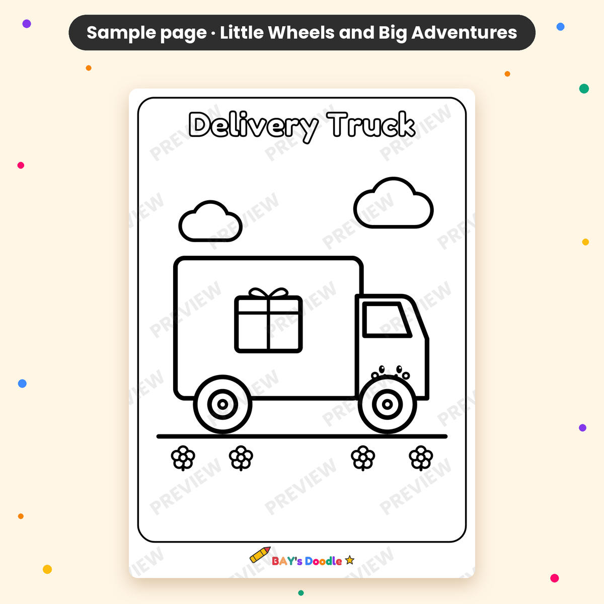 Little Wheels & Big Adventures – My First Vehicle Coloring Book (Ages 3+)