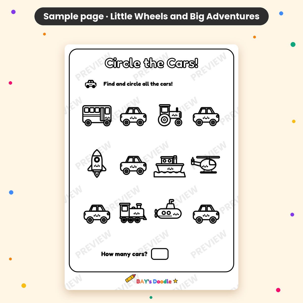 Little Wheels & Big Adventures – My First Vehicle Coloring Book (Ages 3+)