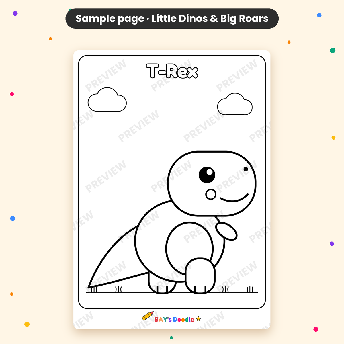 Little Dinos & Big Roars – My First Dinosaur Coloring Book (Ages 3+)