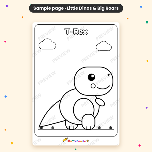 Little Dinos & Big Roars – My First Dinosaur Coloring Book (Ages 3+)