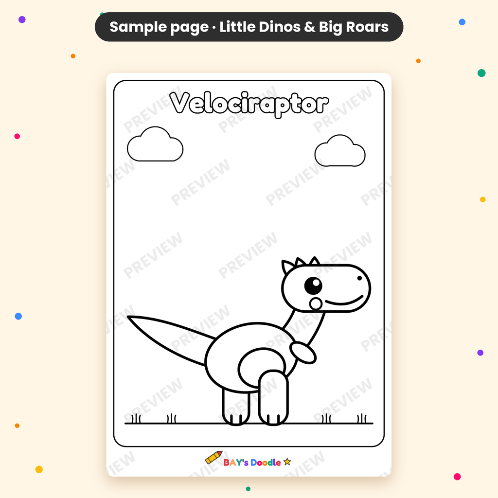 Little Dinos & Big Roars – My First Dinosaur Coloring Book (Ages 3+)