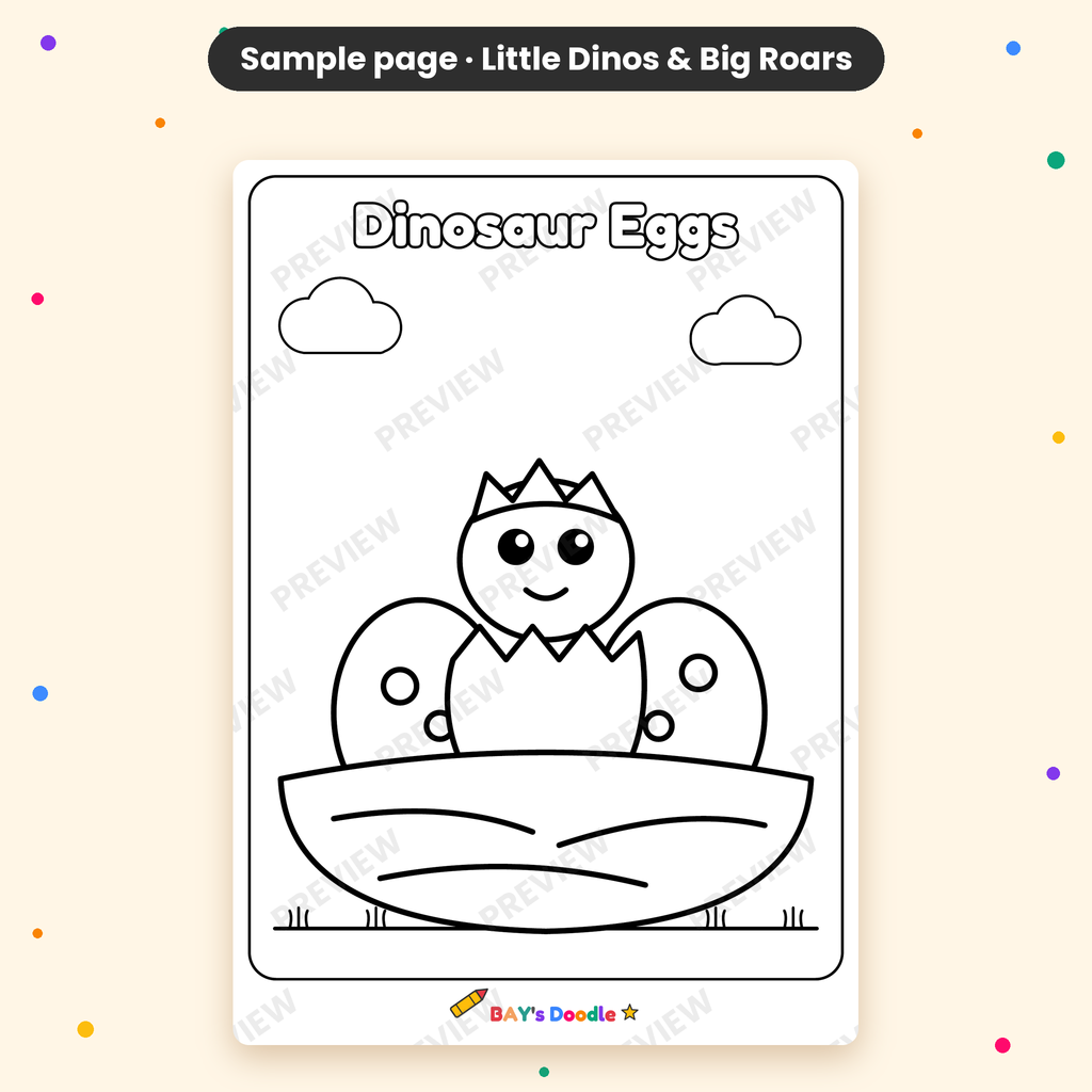 Little Dinos & Big Roars – My First Dinosaur Coloring Book (Ages 3+)