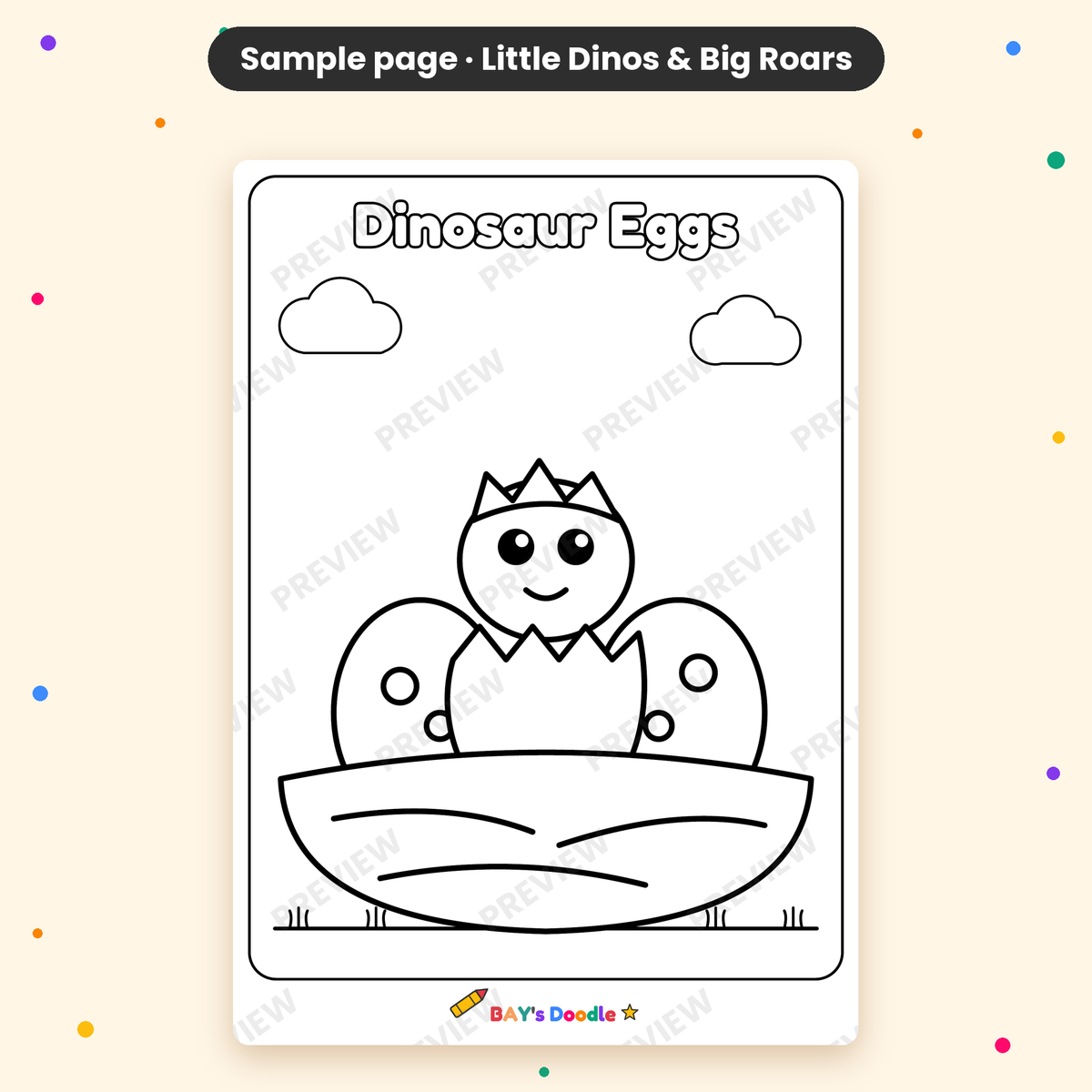Little Dinos & Big Roars – My First Dinosaur Coloring Book (Ages 3+)