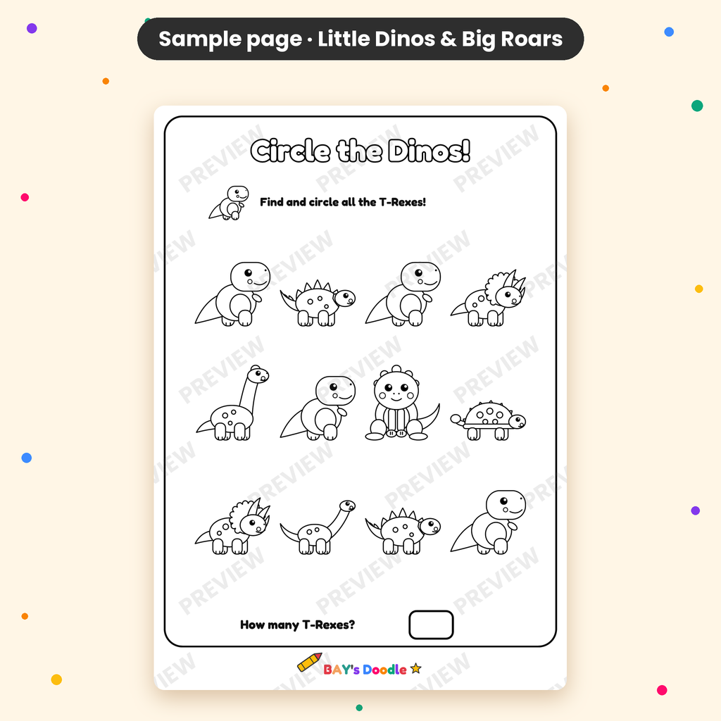 Little Dinos & Big Roars – My First Dinosaur Coloring Book (Ages 3+)