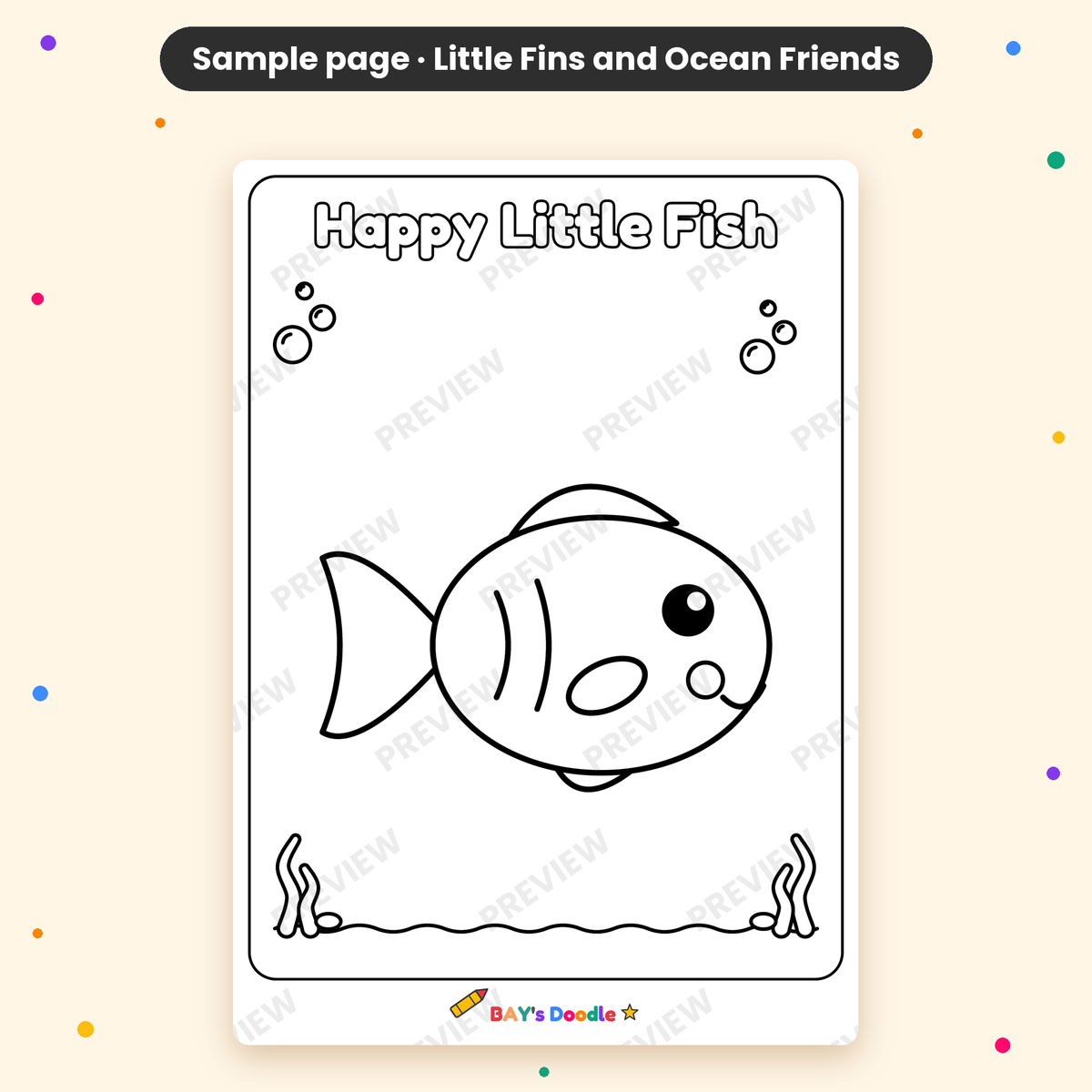 Little Fins & Ocean Friends – My First Under the Sea Coloring Book (Ages 3+)
