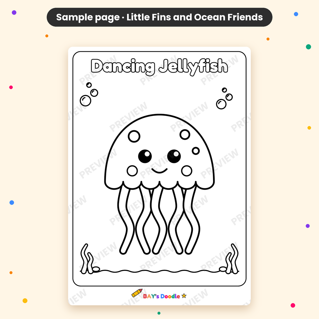 Little Fins & Ocean Friends – My First Under the Sea Coloring Book (Ages 3+)