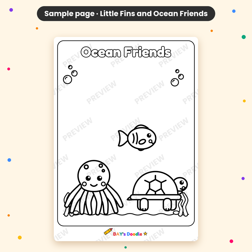 Little Fins & Ocean Friends – My First Under the Sea Coloring Book (Ages 3+)