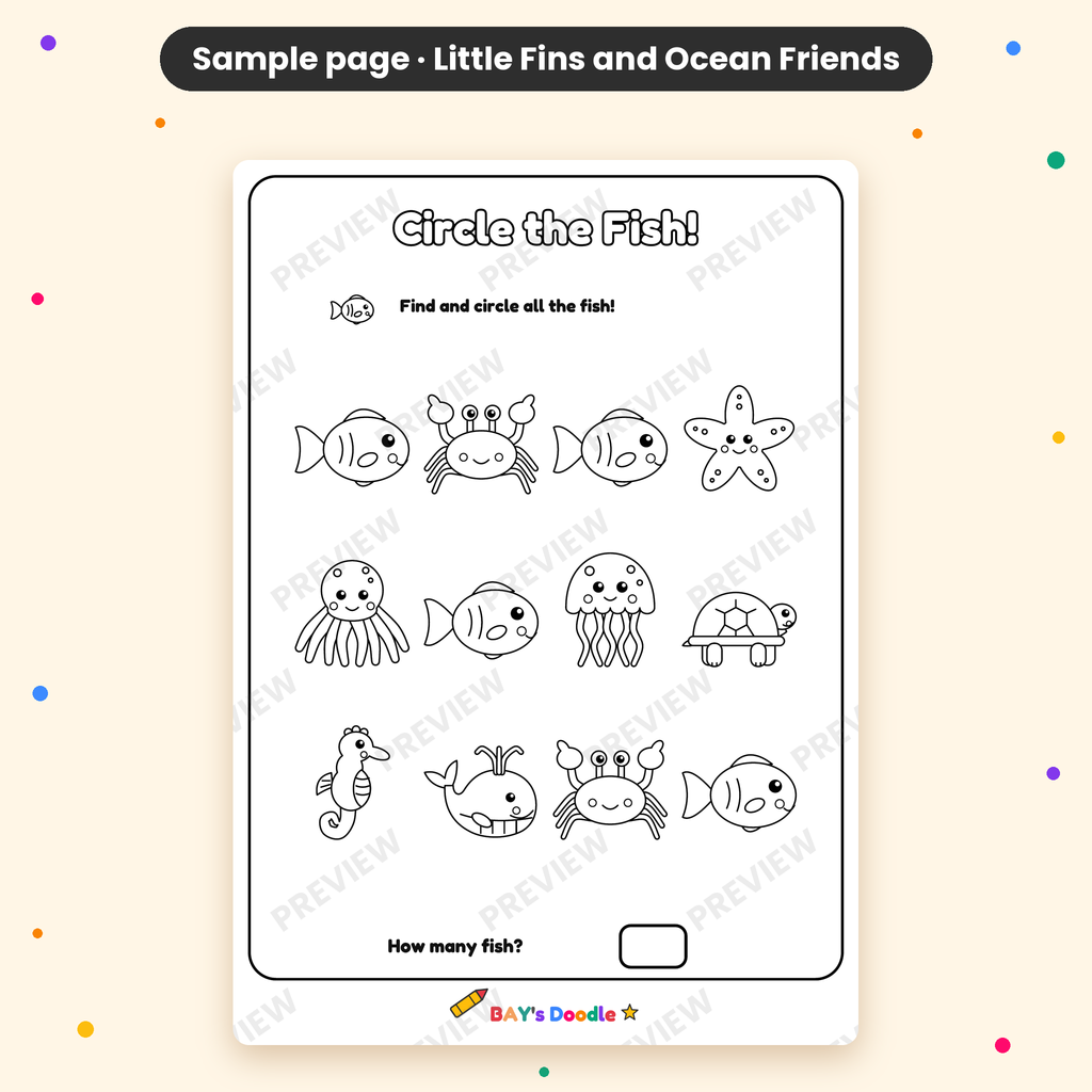 Little Fins & Ocean Friends – My First Under the Sea Coloring Book (Ages 3+)