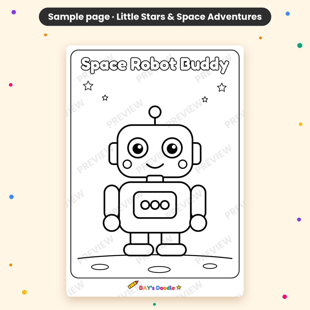 Little Stars & Space Adventures – My First Space Coloring Book (Ages 3+)