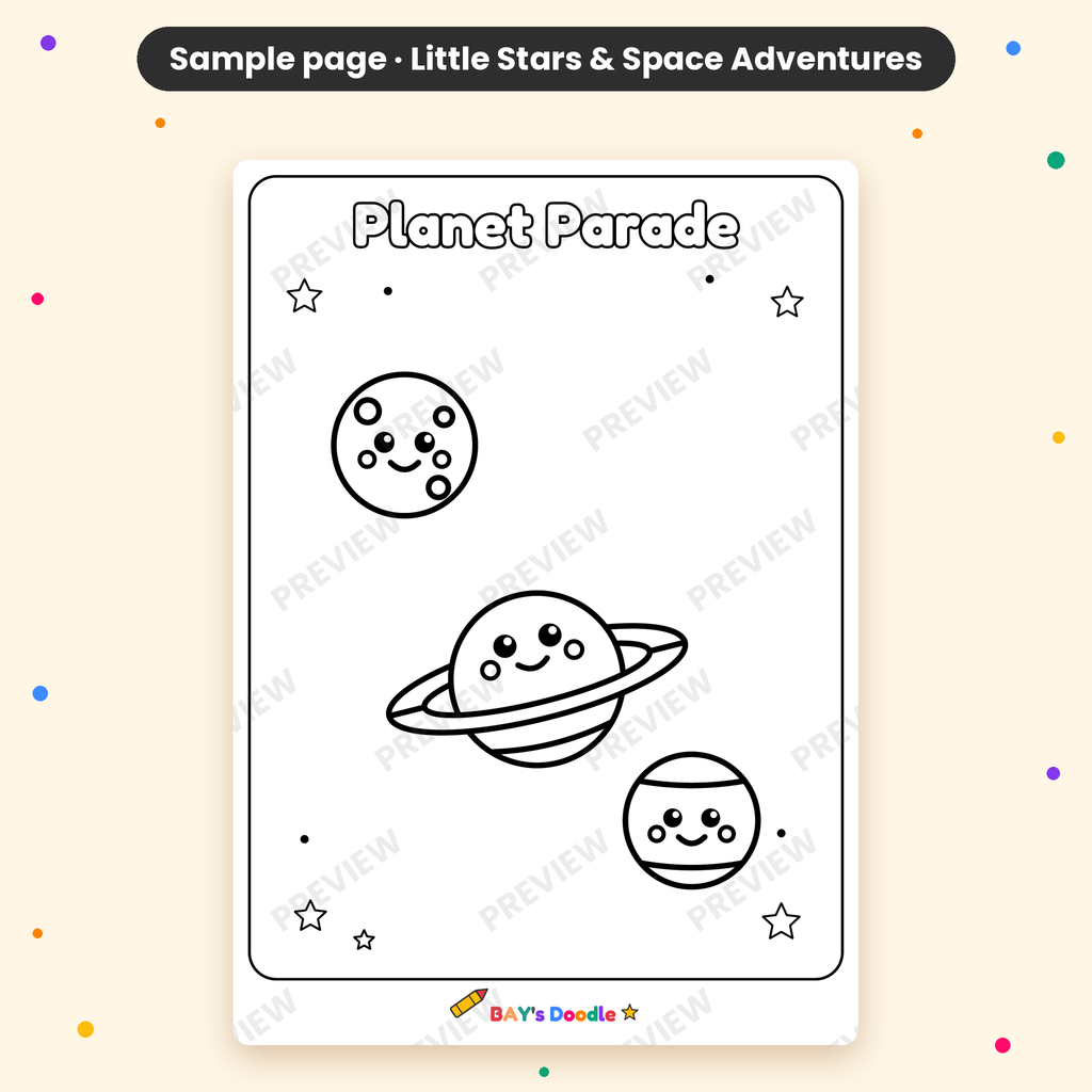 Little Stars & Space Adventures – My First Space Coloring Book (Ages 3+)