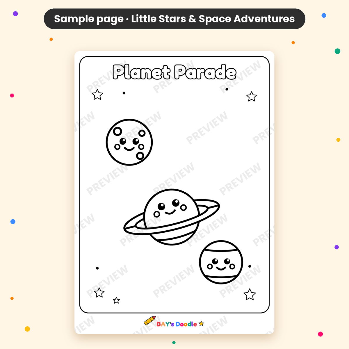 Little Stars & Space Adventures – My First Space Coloring Book (Ages 3+)