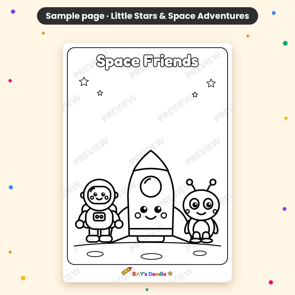 Little Stars & Space Adventures – My First Space Coloring Book (Ages 3+)