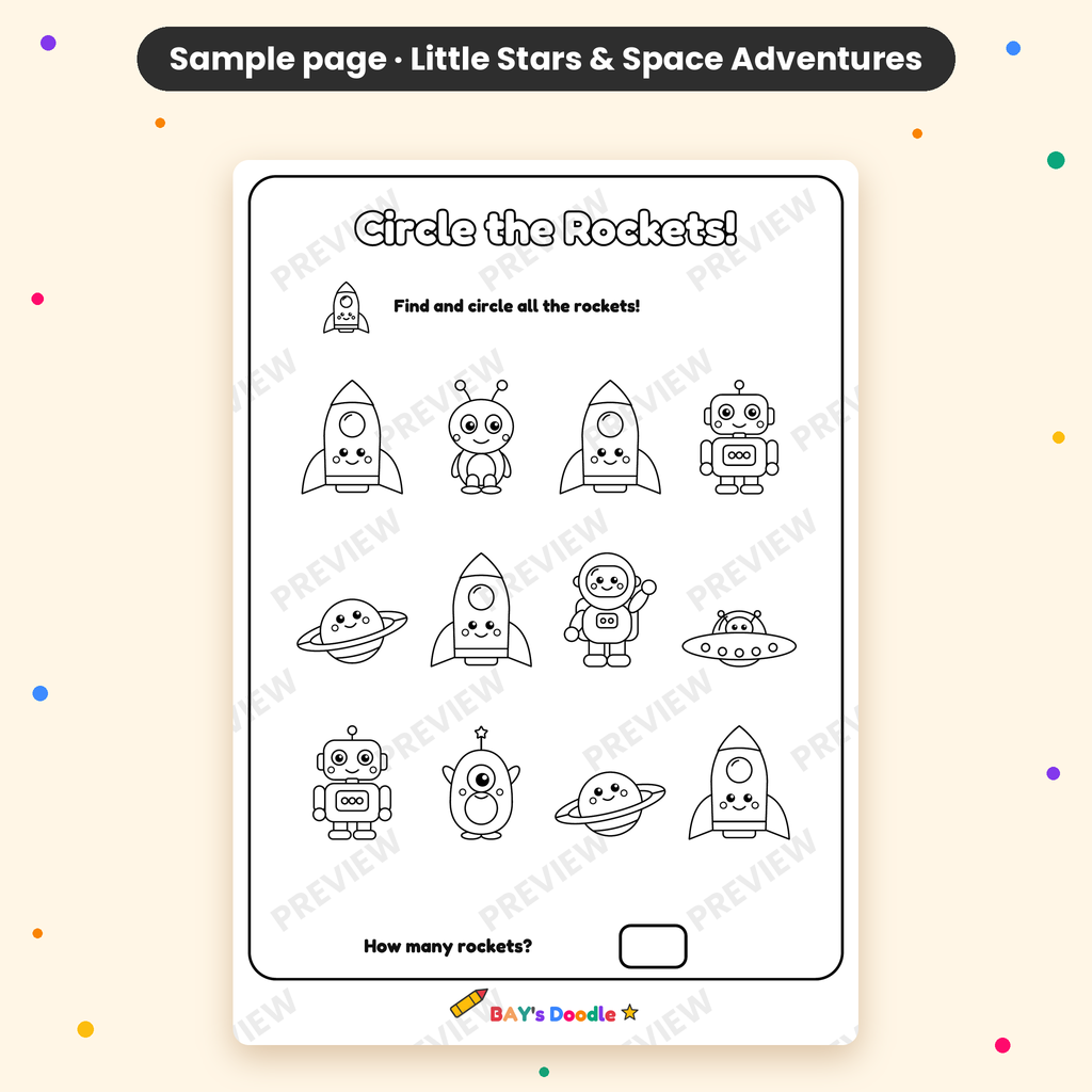 Little Stars & Space Adventures – My First Space Coloring Book (Ages 3+)