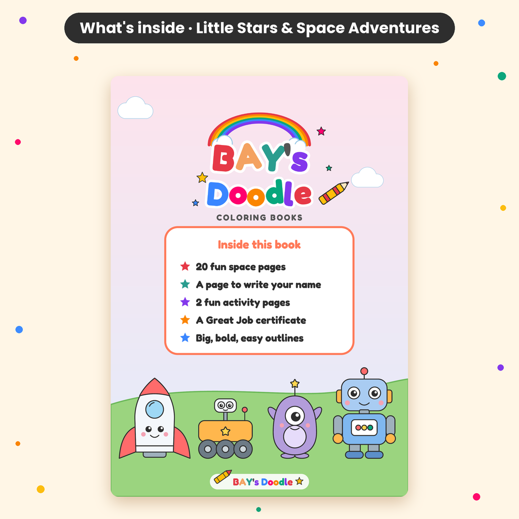 Little Stars & Space Adventures – My First Space Coloring Book (Ages 3+)