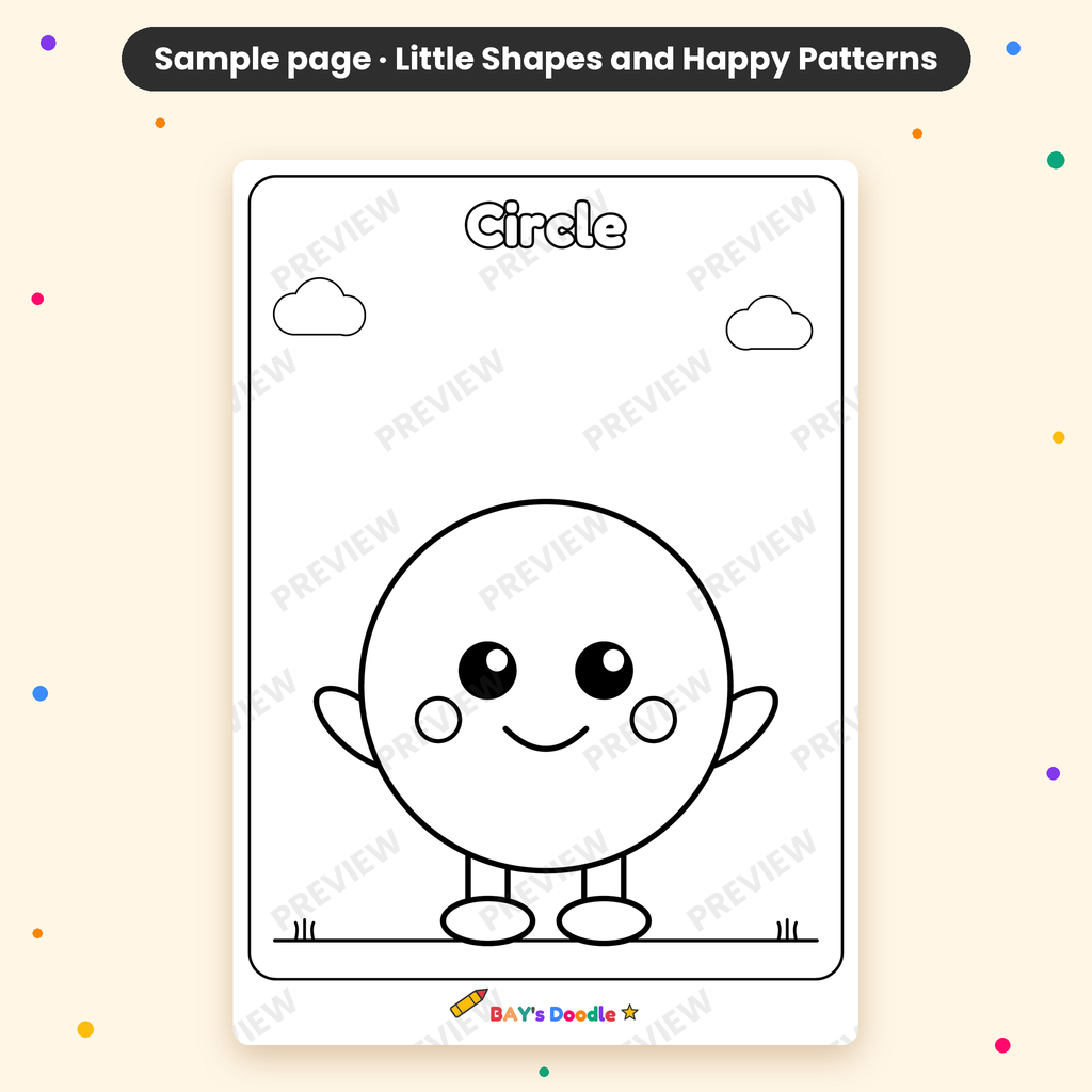 Little Shapes & Happy Patterns – My First Shapes Coloring Book (Ages 3+)