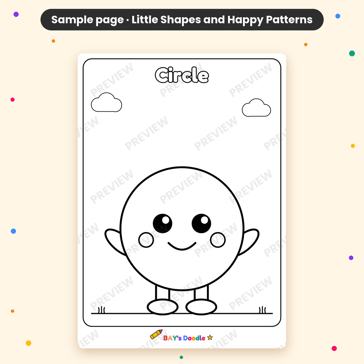 Little Shapes & Happy Patterns – My First Shapes Coloring Book (Ages 3+)