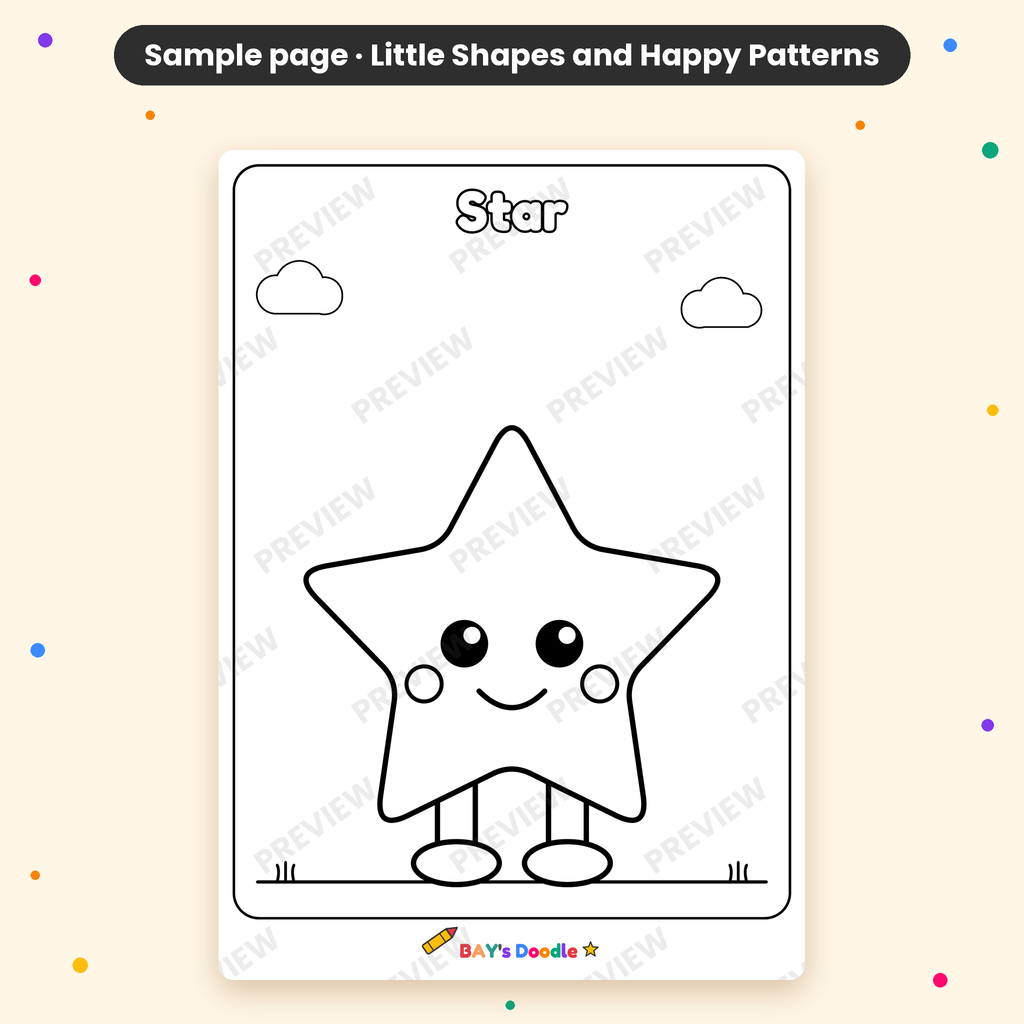 Little Shapes & Happy Patterns – My First Shapes Coloring Book (Ages 3+)
