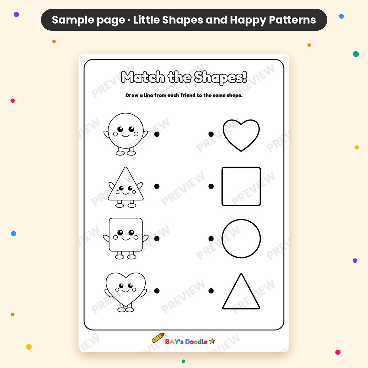 Little Shapes & Happy Patterns – My First Shapes Coloring Book (Ages 3+)
