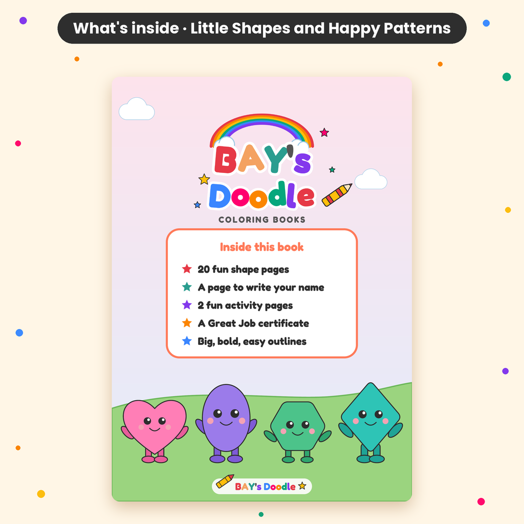 Little Shapes & Happy Patterns – My First Shapes Coloring Book (Ages 3+)