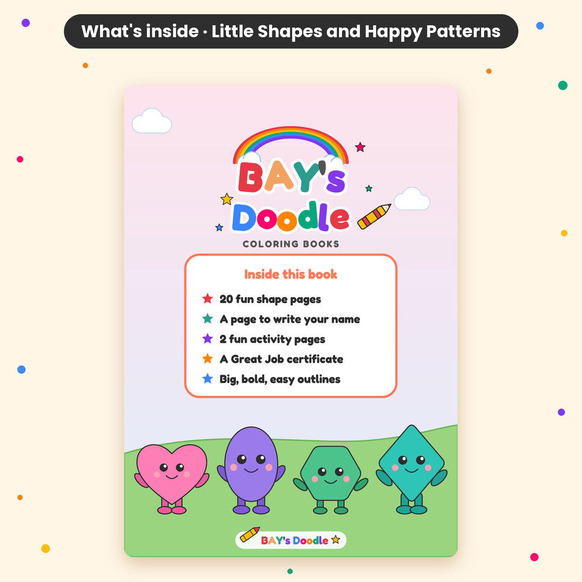 Little Shapes & Happy Patterns – My First Shapes Coloring Book (Ages 3+)