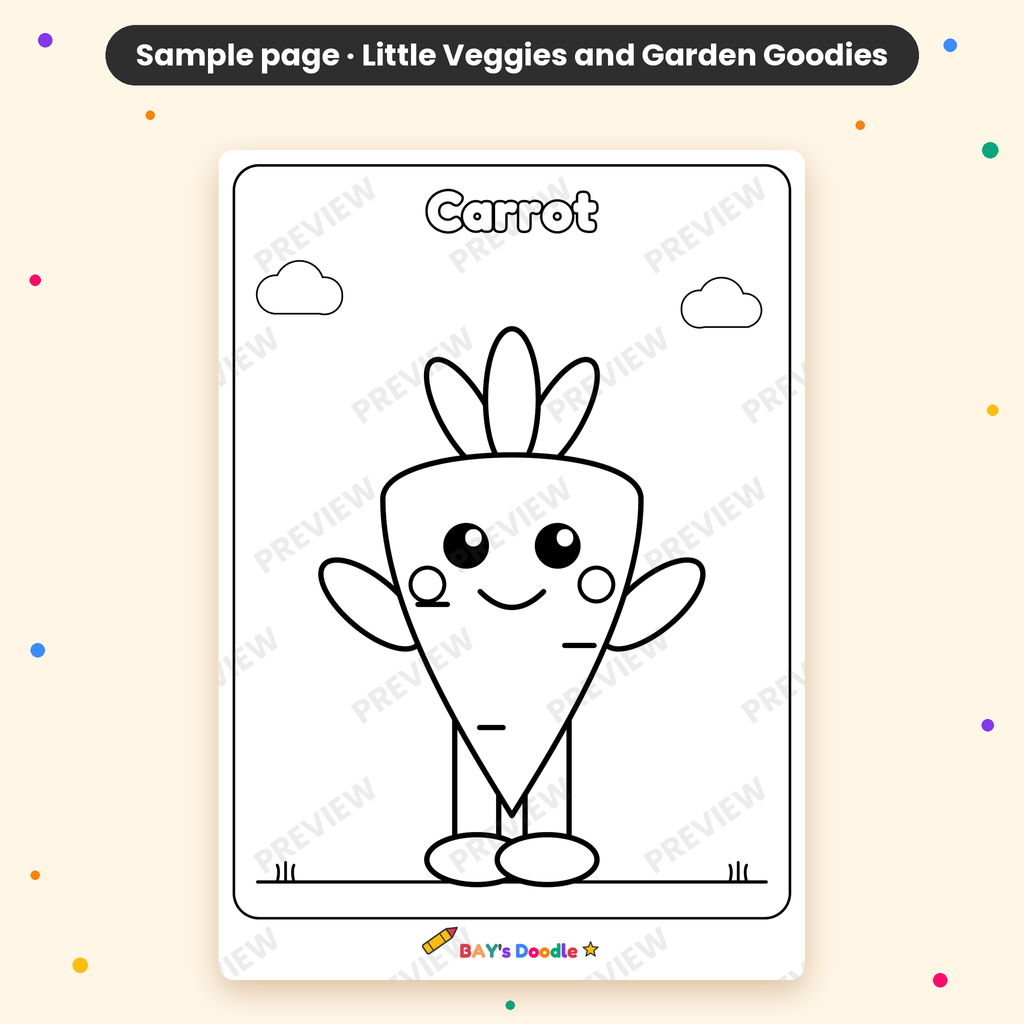 Little Veggies & Garden Goodies – My First Vegetables Coloring Book (Ages 3+)