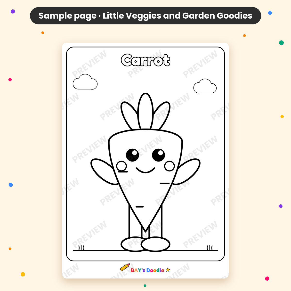 Little Veggies & Garden Goodies – My First Vegetables Coloring Book (Ages 3+)