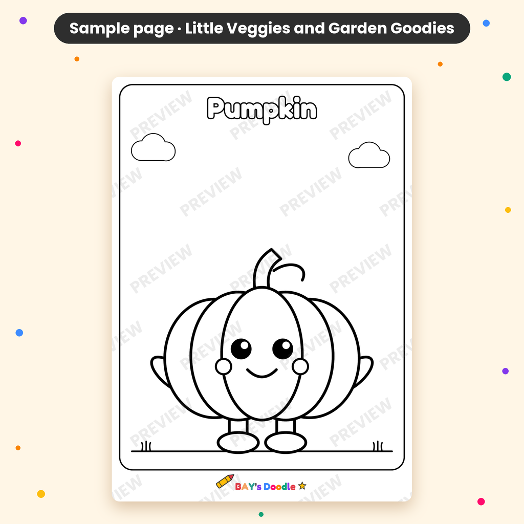 Little Veggies & Garden Goodies – My First Vegetables Coloring Book (Ages 3+)