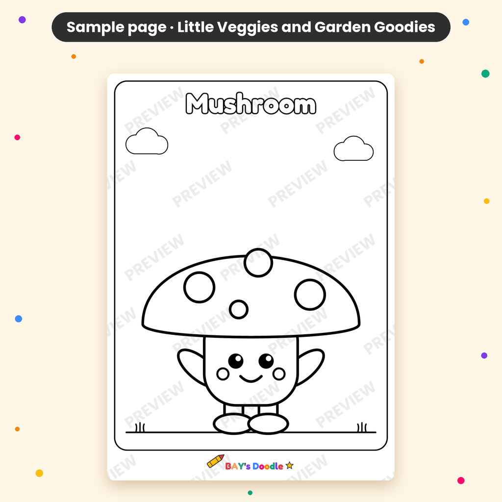 Little Veggies & Garden Goodies – My First Vegetables Coloring Book (Ages 3+)