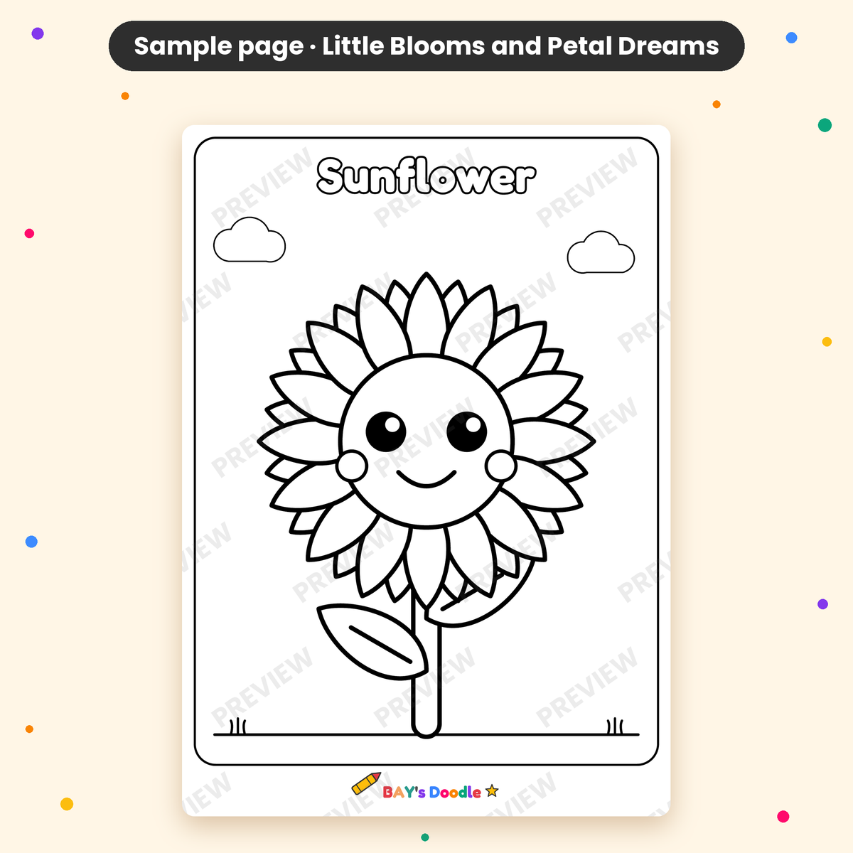 Little Blooms & Petal Dreams – My First Flowers Coloring Book (Ages 3+)