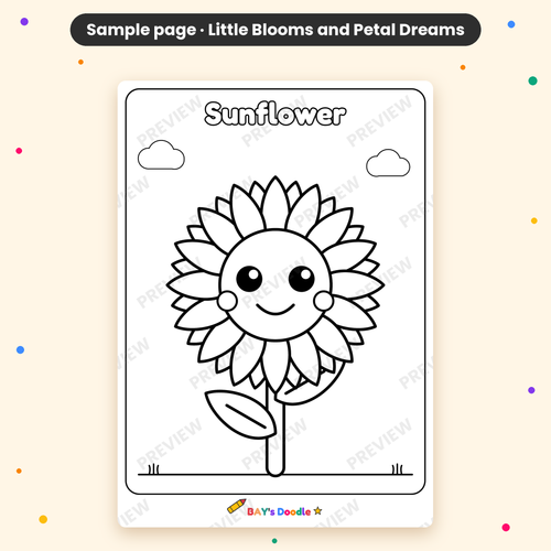 Little Blooms & Petal Dreams – My First Flowers Coloring Book (Ages 3+)