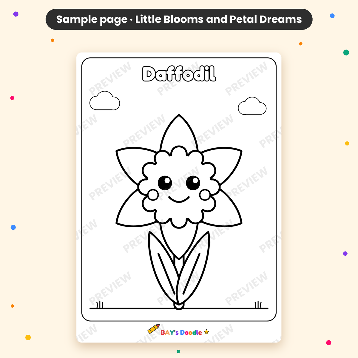 Little Blooms & Petal Dreams – My First Flowers Coloring Book (Ages 3+)